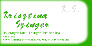 krisztina izinger business card